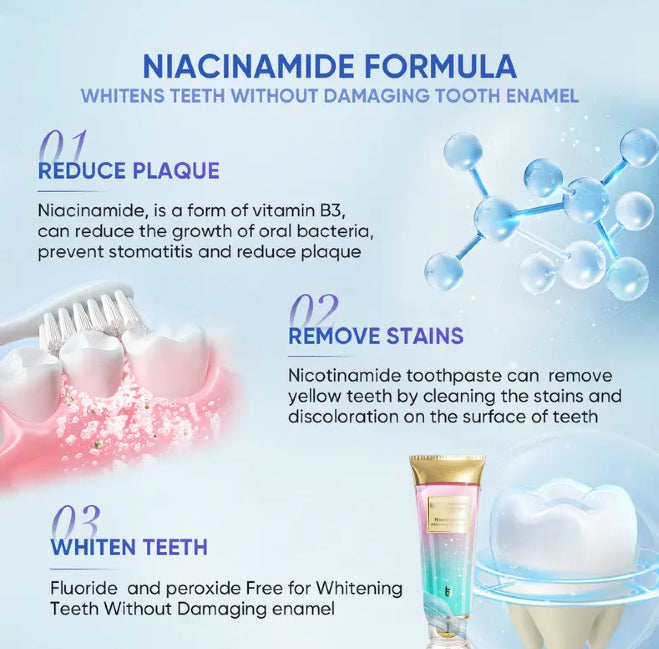 1pc Niacinamide Whitening Toothpaste, Gently Cleans Surface Residues, Brightens Teeth, Freshens Breath, Daily Care Toothpaste