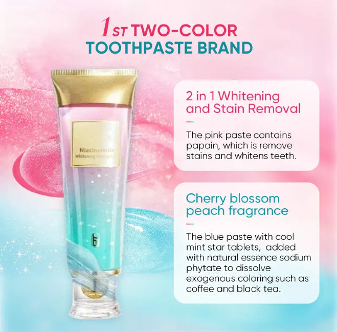 1pc Niacinamide Whitening Toothpaste, Gently Cleans Surface Residues, Brightens Teeth, Freshens Breath, Daily Care Toothpaste