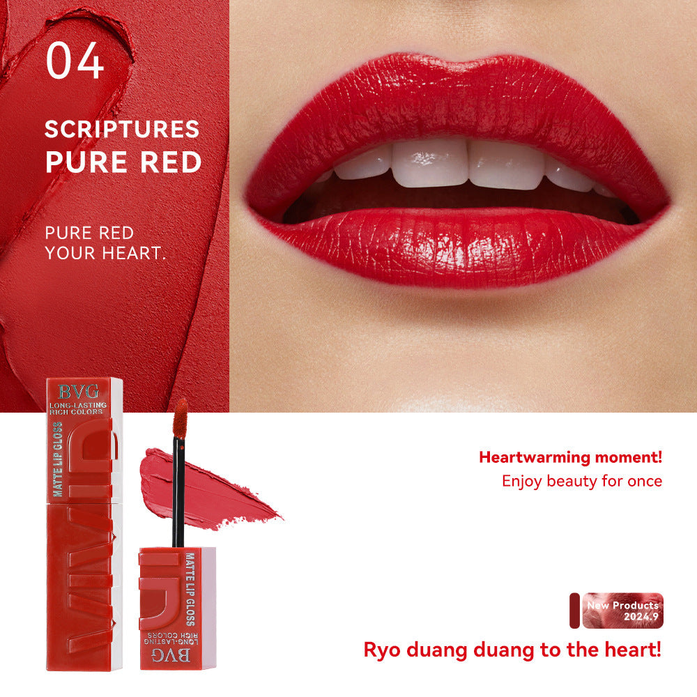 Matte Finish Lip Lacquer Sets Nonstick Cup Non-fading, moisturising Lip Gloss