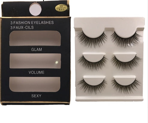 3 Pairs of Natural 3D Mink Eyelashes