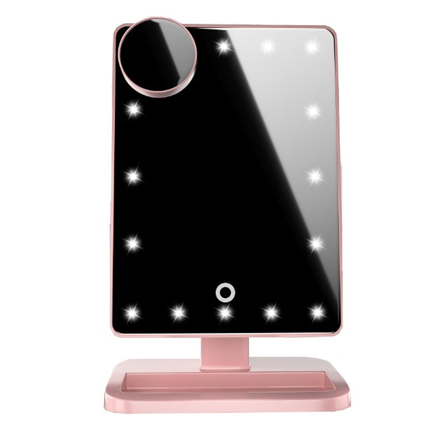 Touch Screen Makeup Mirror With 20 LED Light Bluetooth Music Speaker 10X Magnification