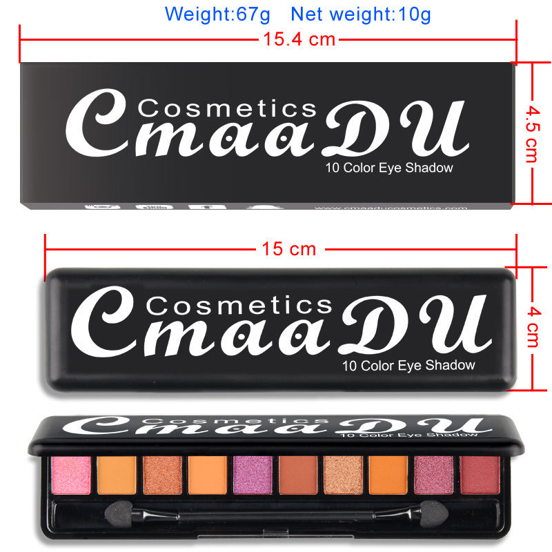 Creative 10 Color Matte Pearlescent Eyeshadow Palette