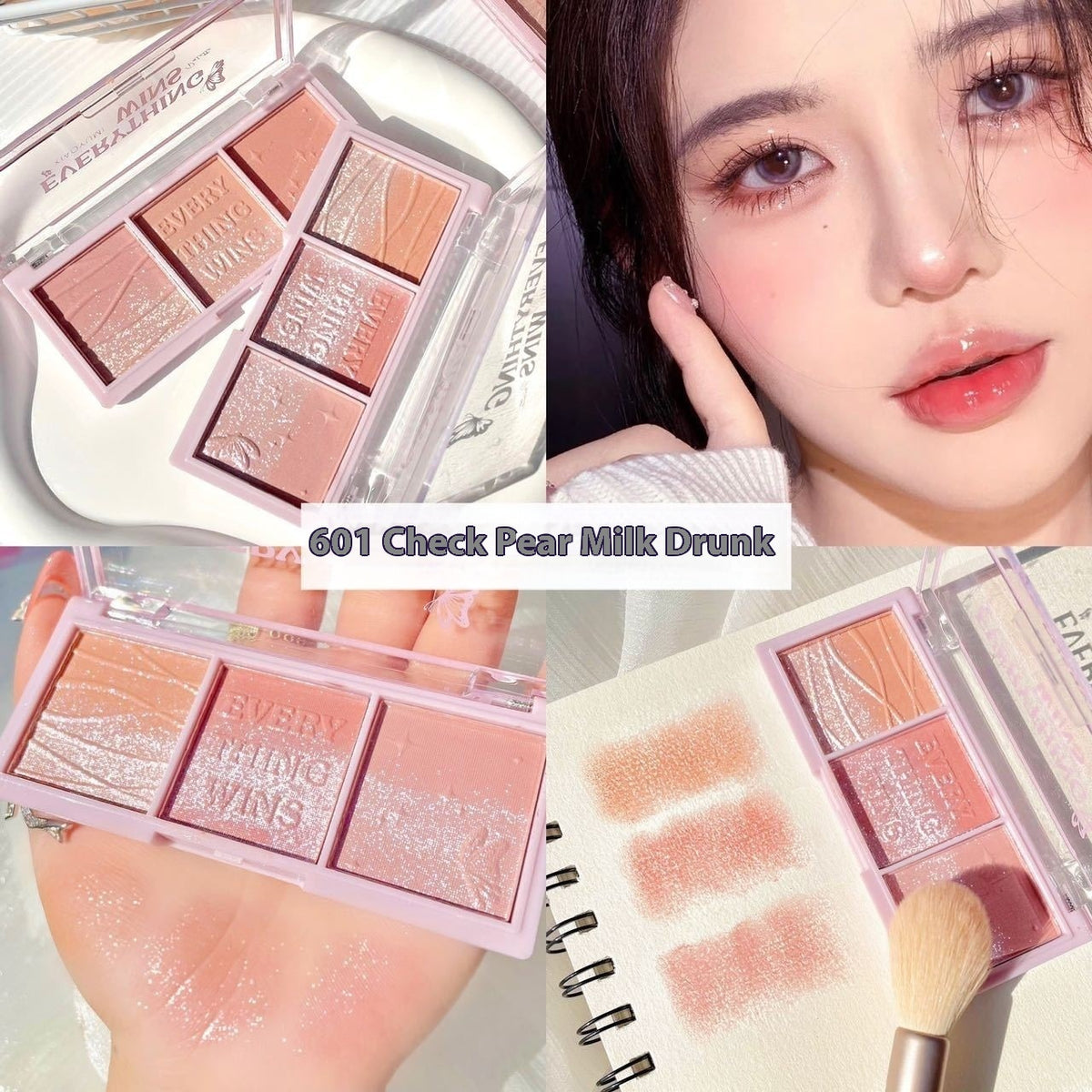 Secret Garden Gradient Three-color Pearlescent Blush Eye Shadow