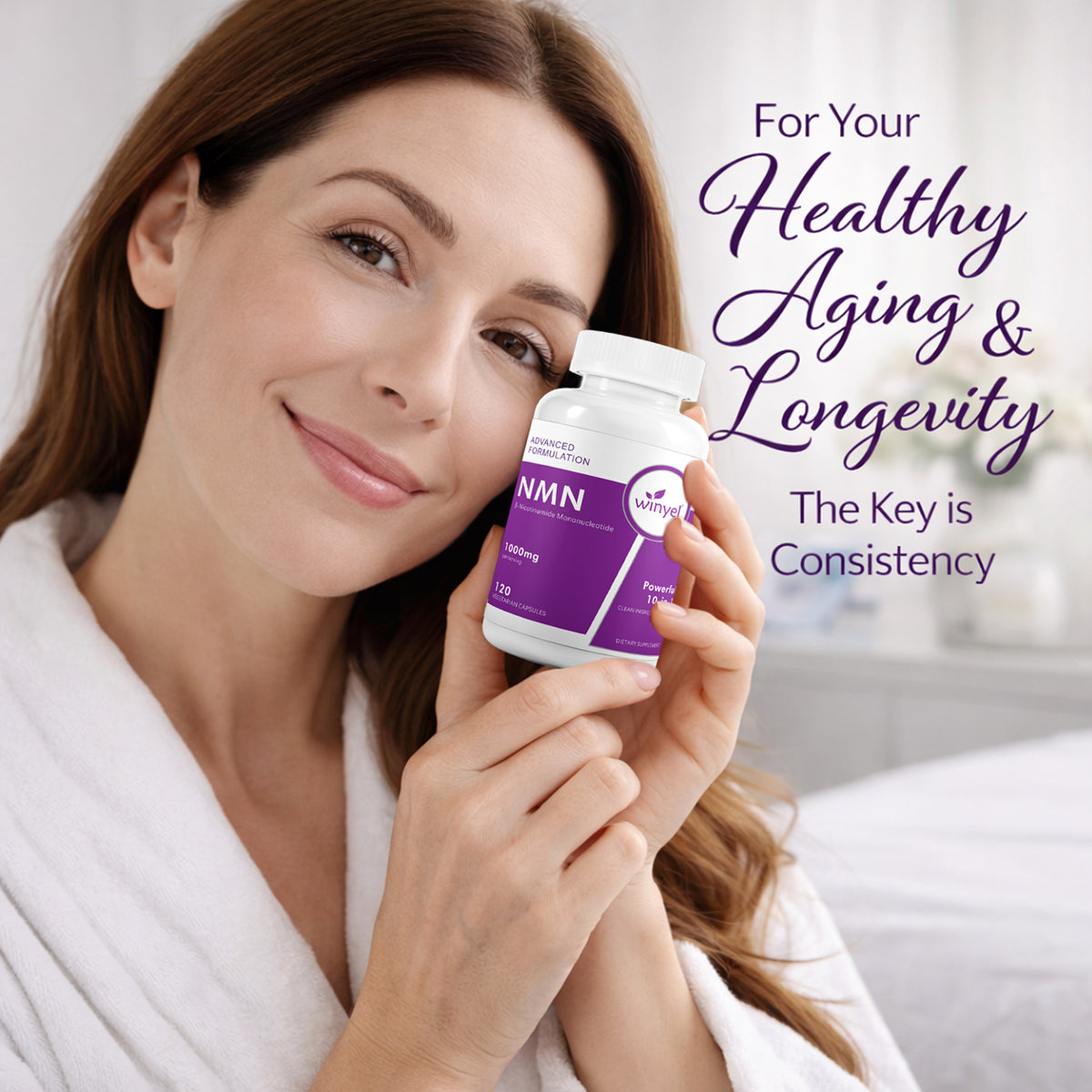 WINYEL Cellular Energy Complex Per Serving, 10-in-1 Formula, Zero Filler, With Vitamin C, Resveratrol, CoQ10, TMG, Quercetin &amp; Glutathione Capsules
