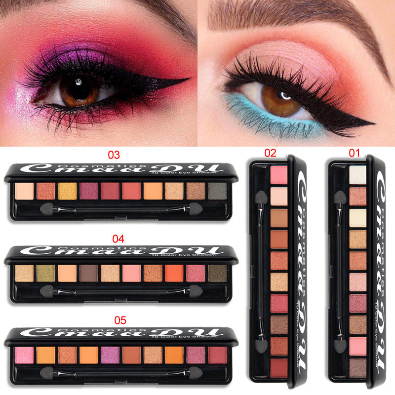 Creative 10 Color Matte Pearlescent Eyeshadow Palette