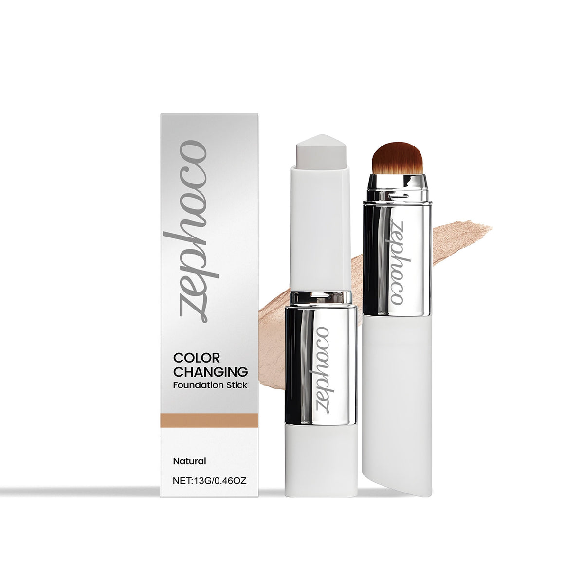 In-stock 2-in-1 Color-changing Foundation Stick With Hydrating Foundation Liquid And Brush